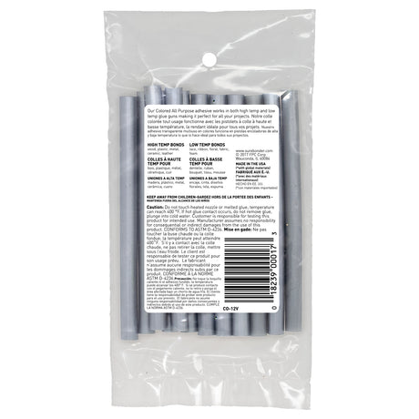 Color Stik 4" Mini Size Metallic Silver Hot Glue Sticks - 12 Pack