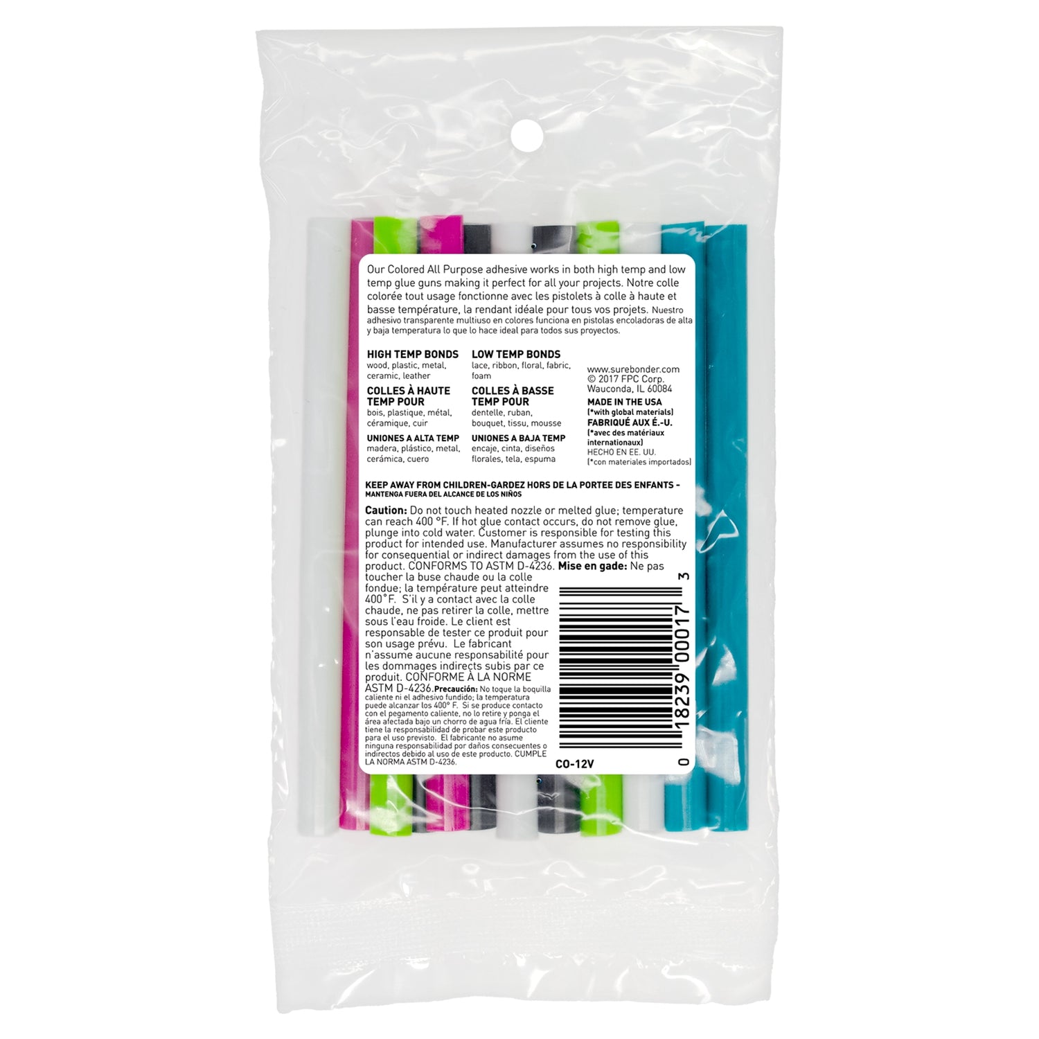 Color Stik 4" Mini Size Variety Hot Glue Sticks - 12 Pack