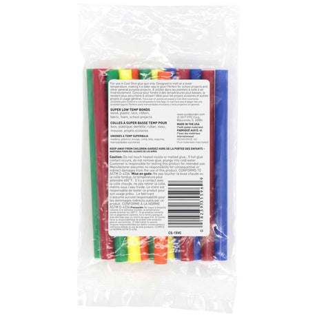 Cool Shot 4" Mini Size Color Hot Glue Sticks - 15 pack