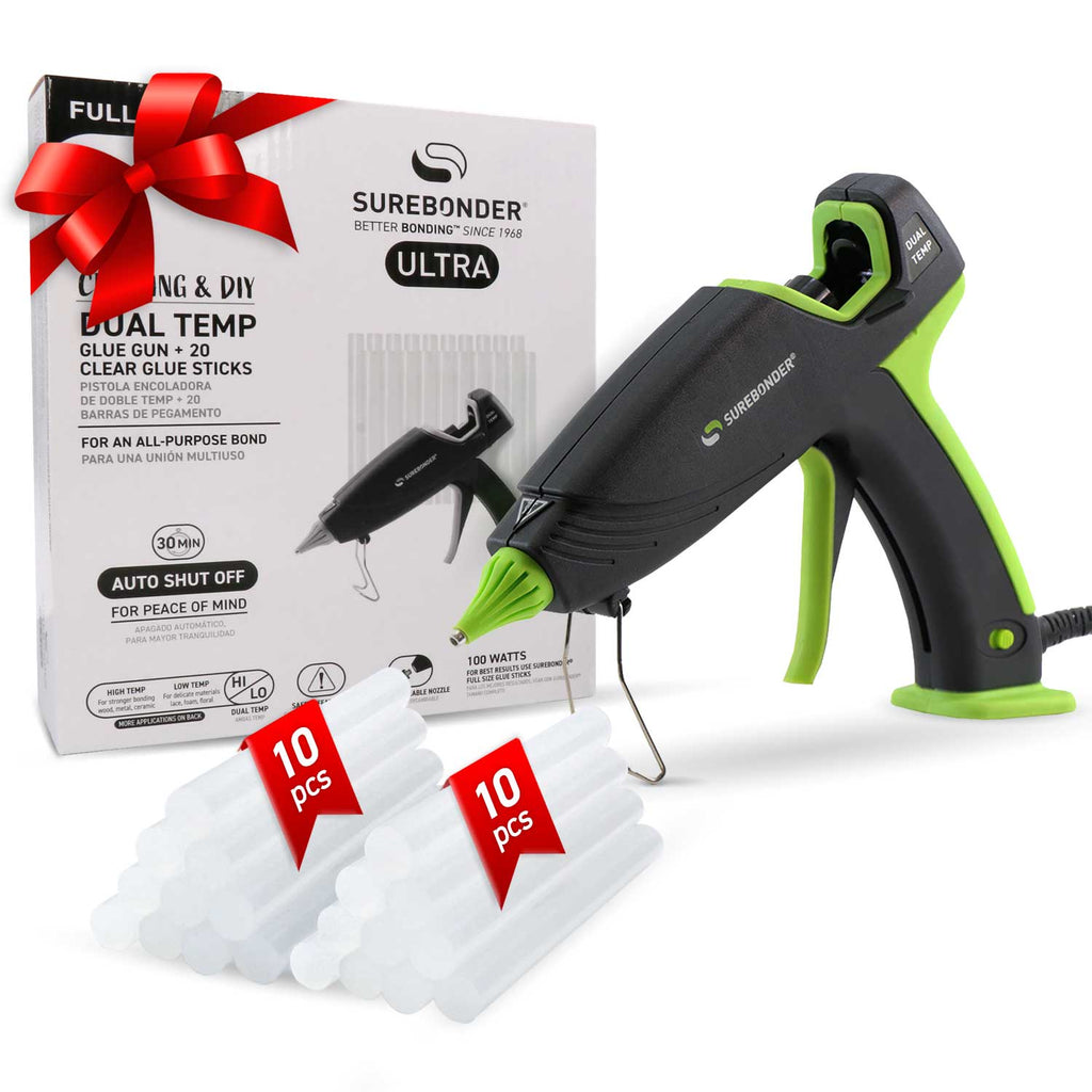 Full Size Ultra Series 100 Watt Dual Temperature Auto Shut-Off Glue Gun Kit with 20 Glue Sticks