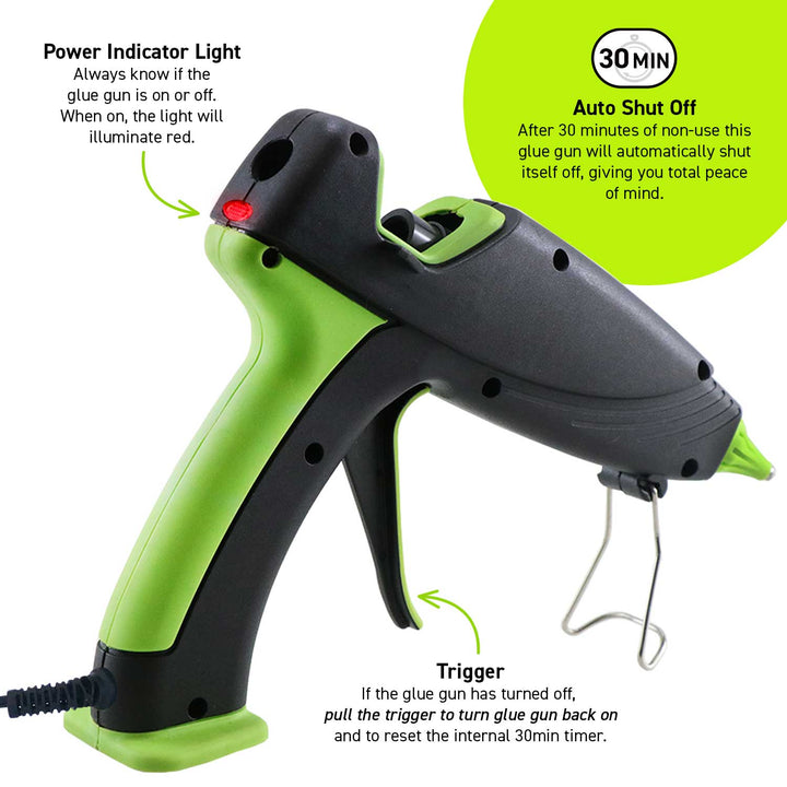 Full Size Ultra Series 100 Watt Dual Temperature Auto Shut-Off Glue Gun Kit with 20 Glue Sticks