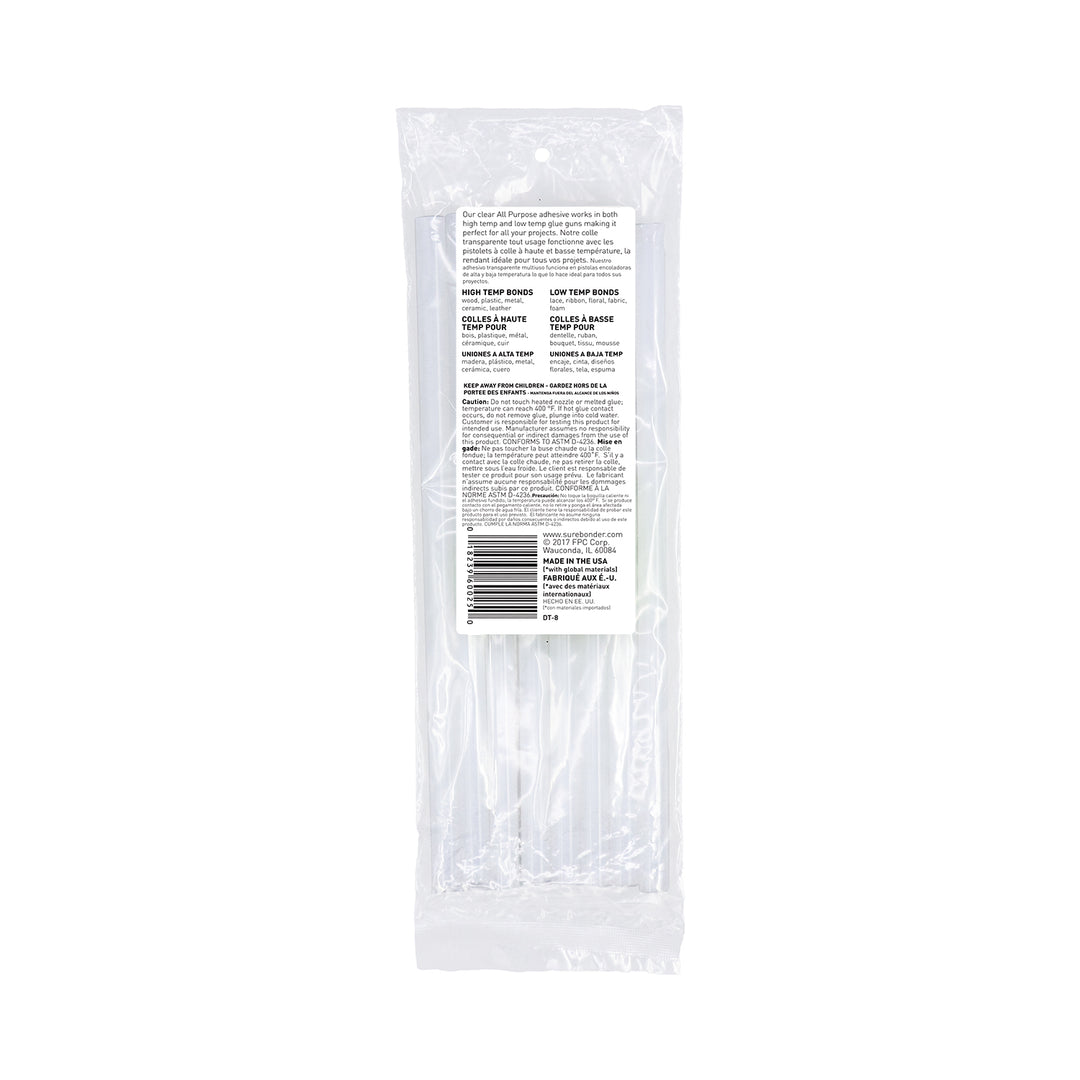 Clear Stik 10" Full Size All Purpose Hot Glue Sticks - 8 Pack