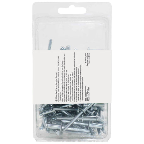 1/4" x 3/8" Steel Blind Rivets - 100 Count