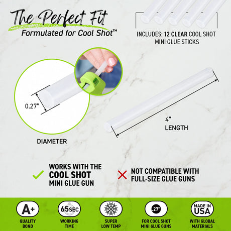 Cool Shot 10W Super Low Temperature Mini Glue Gun Kit