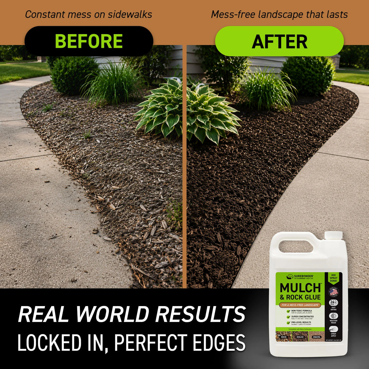 Mulch & Rock Glue 1 Gallon | Outdoor Landscape Adhesive