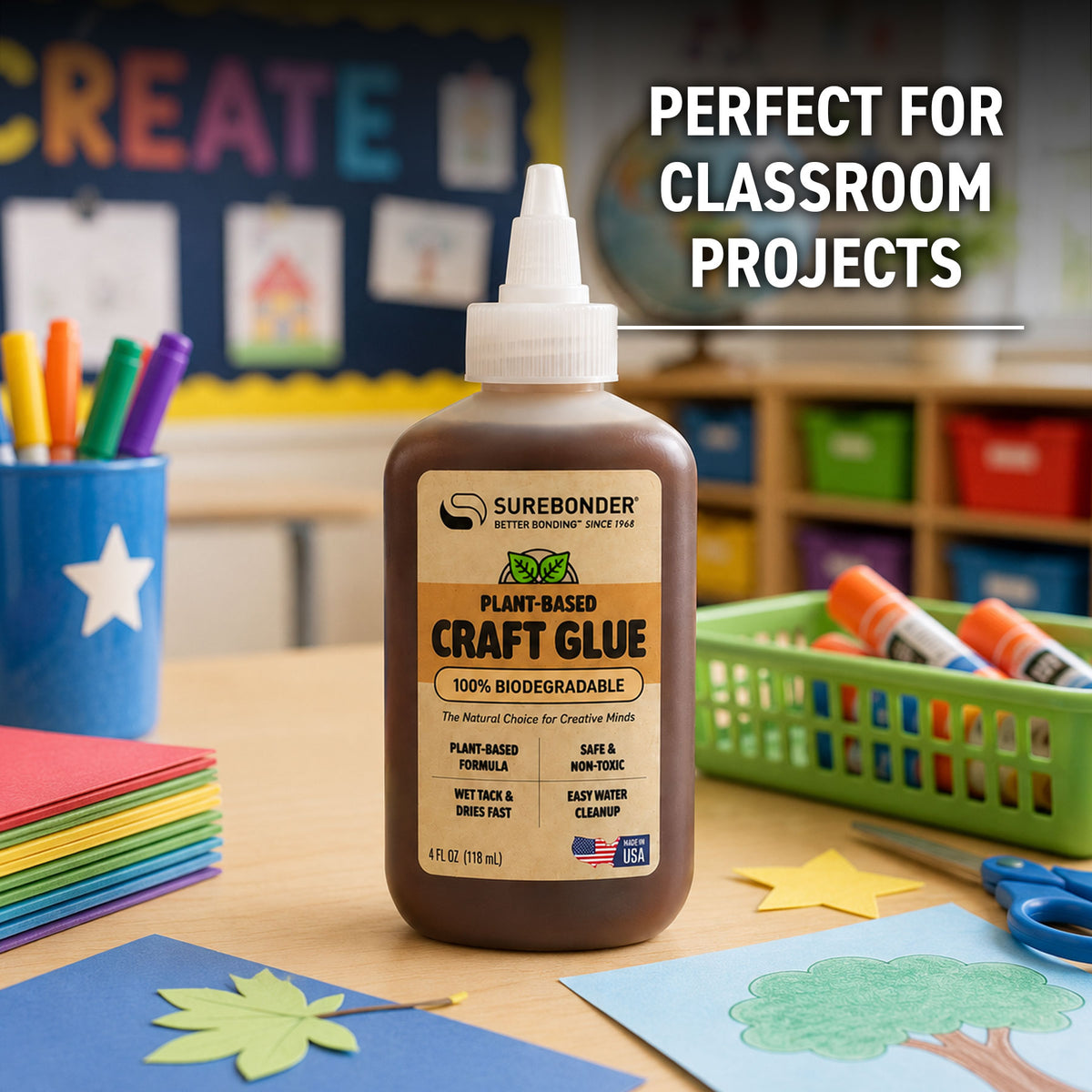 Plant Based Craft Glue, 4 oz | Non-Toxic Craft Glue