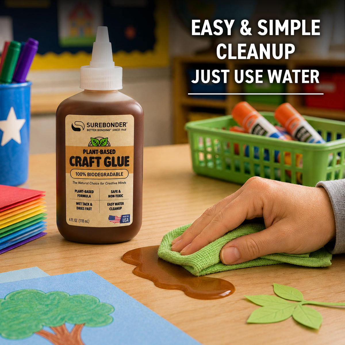 Plant Based Craft Glue, 4 oz | Non-Toxic Craft Glue