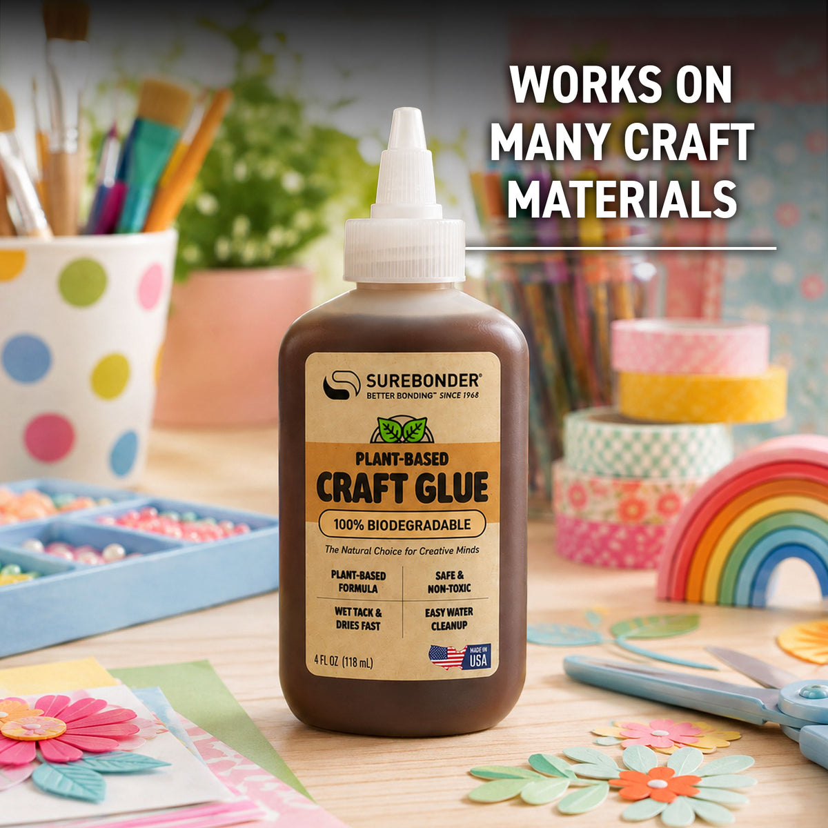Plant Based Craft Glue, 4 oz | Non-Toxic Craft Glue