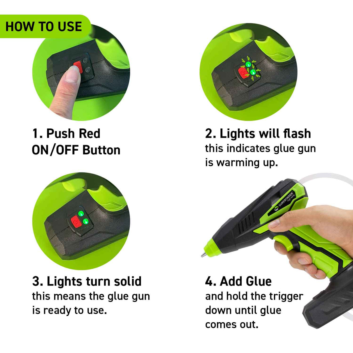 MGG-35F 35W High Temperature Motorized Mini Glue Gun Kit