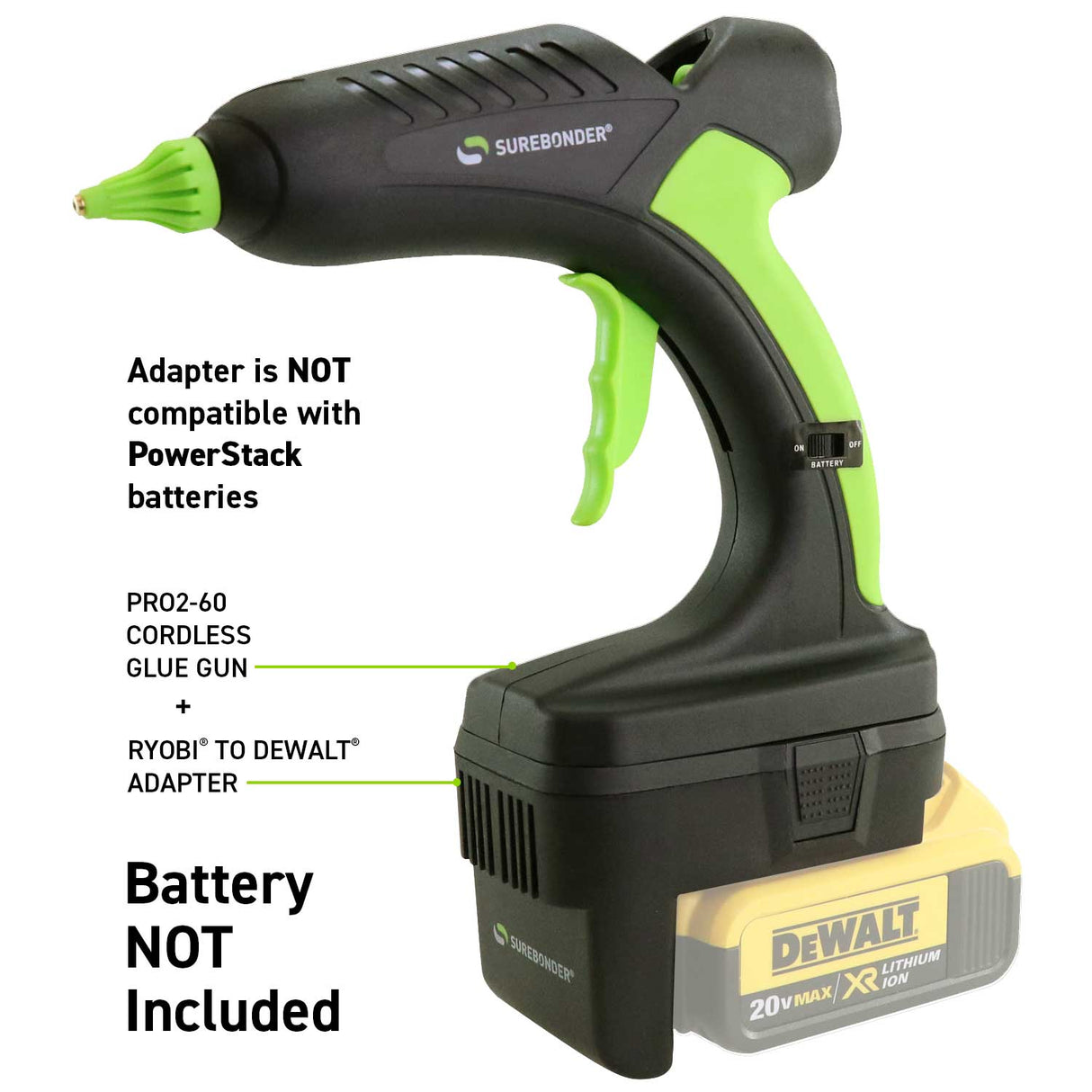 PRO2-60 60W High Temperature Full Size 18V Cordless Hot Glue Gun | Dewalt® Version