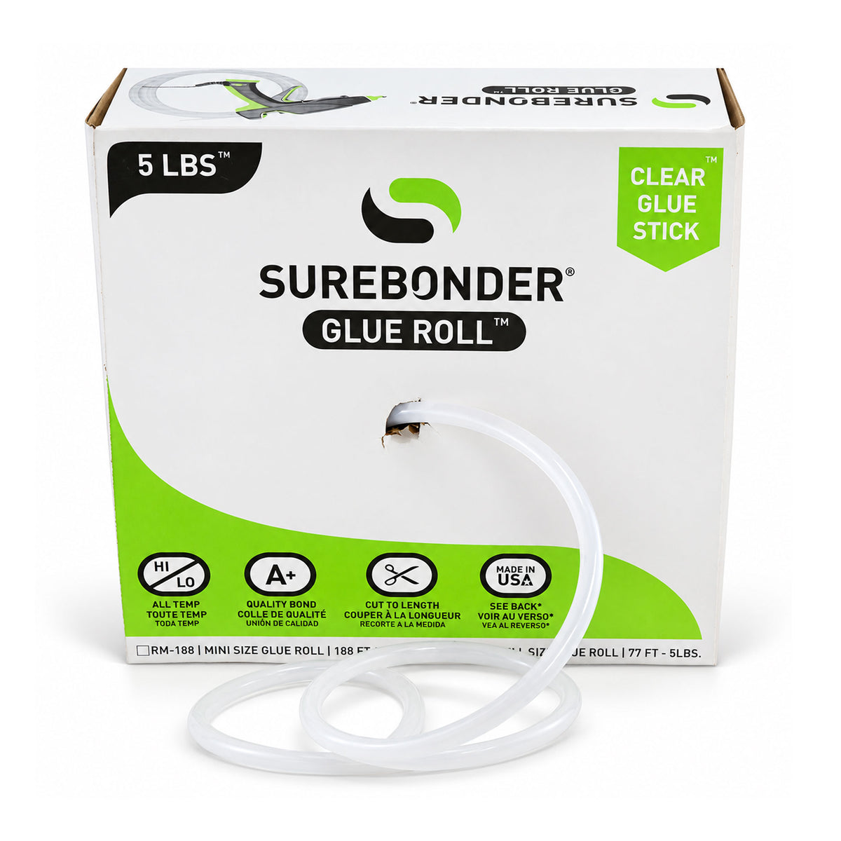 Clear Stik 77FT Full Size All Purpose Hot Glue Roll - 5 lb