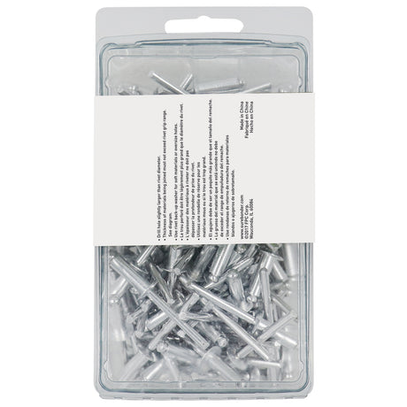 1/4" x 1/2" Aluminum Blind Rivets - 100 Count