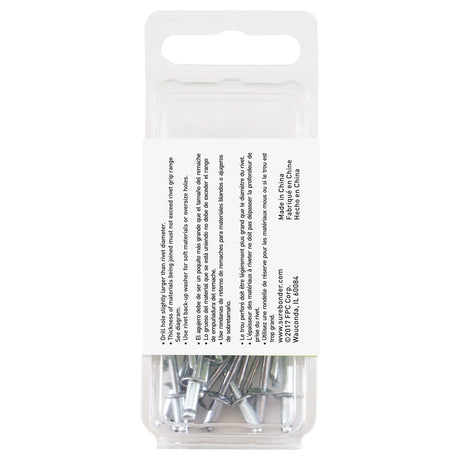 1/8" x 1/8" Steel Blind Rivets - 25 Count