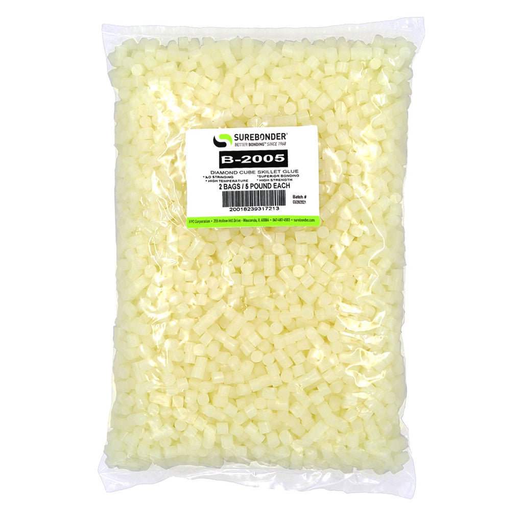Surebonder 5 pound package of skillet glue cube pellets, cream color, for use in 803 or 805 glue skillet, made in USA