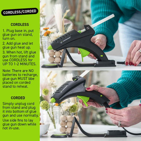 CL-800F 60W High Temperature Full Size Cordless/Corded Hot Glue Gun