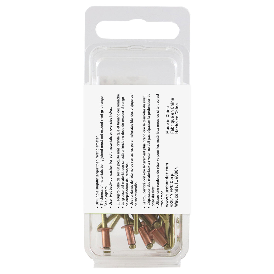 1/8" x 1/8" Copper Rivets - 25 Count