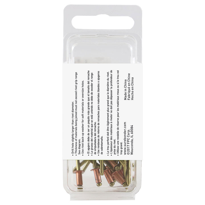 1/8" x 1/8" Copper Rivets - 25 Count