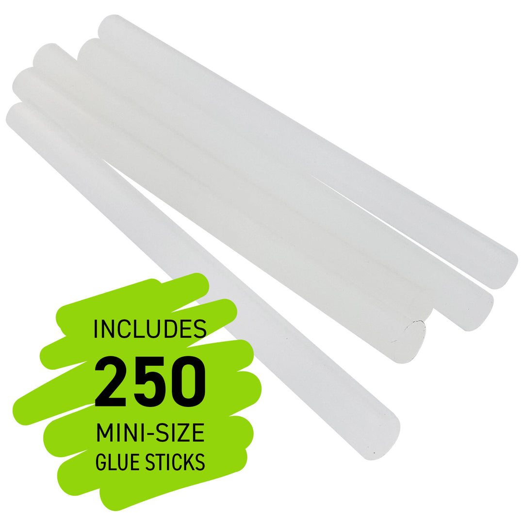 Clear Hot Glue Sticks For High & Low Temperatures, Mini Size 4" - 250 Pack (DT-250M4)