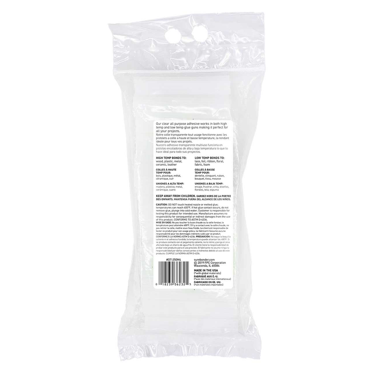 Clear Stik 4" Mini Size All Purpose Hot Glue Sticks - 250 Pack