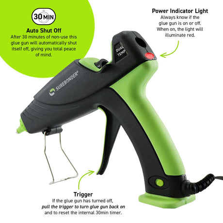 Ultra Series 60 Watt Dual Temperature Full-Size Hot Glue Gun with Auto Shut-Off - Surebonder