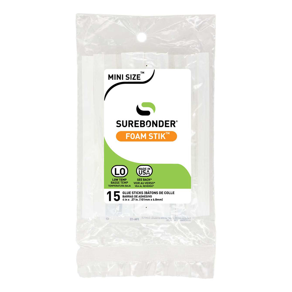 Foam Stik 4" Mini Size Hot Glue Sticks - 15 Pack