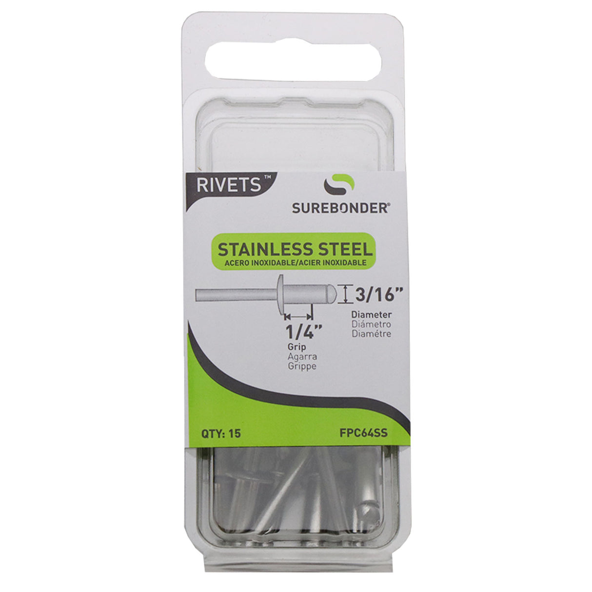 3/16 x 1/4 stainless steel blind rivets for appliances, sheet metal, and home repairs