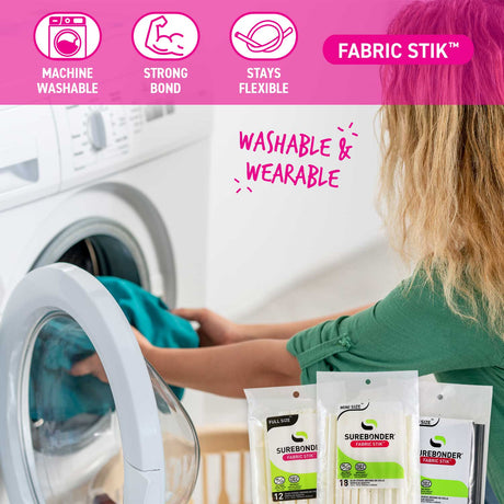 Black Fabric Hot Glue Stick, Mini Size 4" - 18 Pack - (FS-18B) - Surebonder