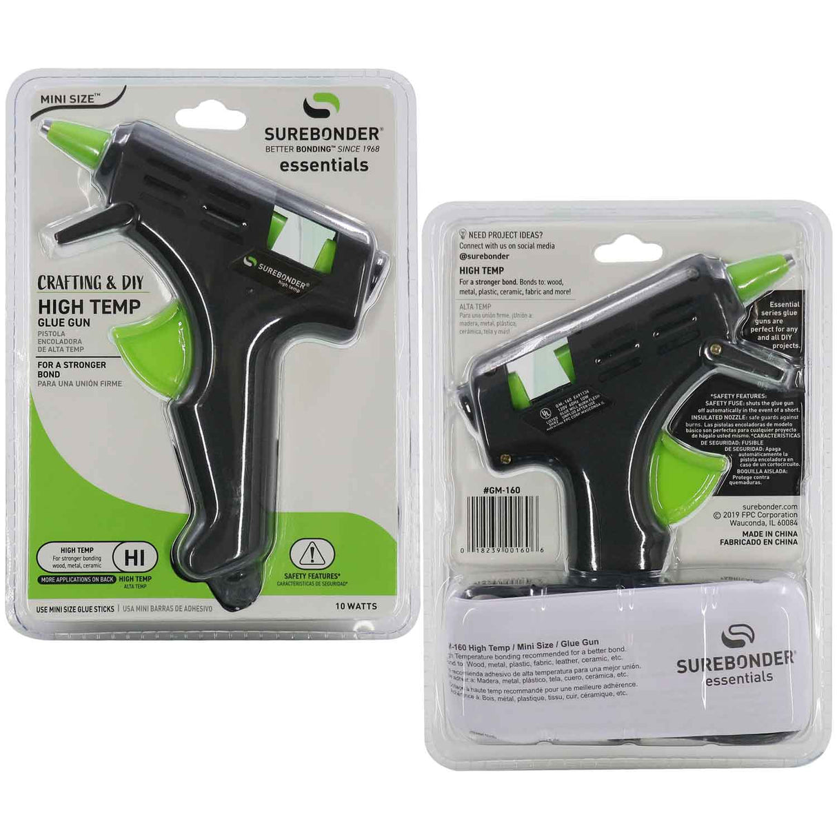 Essentials Series 10 Watt Mini Size High Temperature Hot Glue Gun - Surebonder
