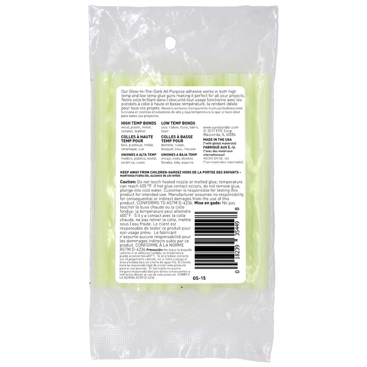 Glow in the Dark Hot Glue Sticks Mini Size 4"  - 15 Pack - Surebonder