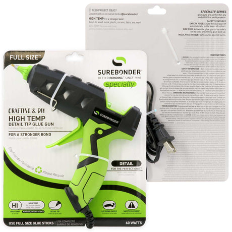 H-327F 60W High Temperature Full Size Detail Tip Hot Glue Gun