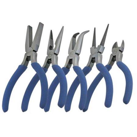 HT-515 Floral Pliers Set - flat-nose, round-tip, bent-nose, long-nose pliers and diagonal wire cutter - 5 pcs