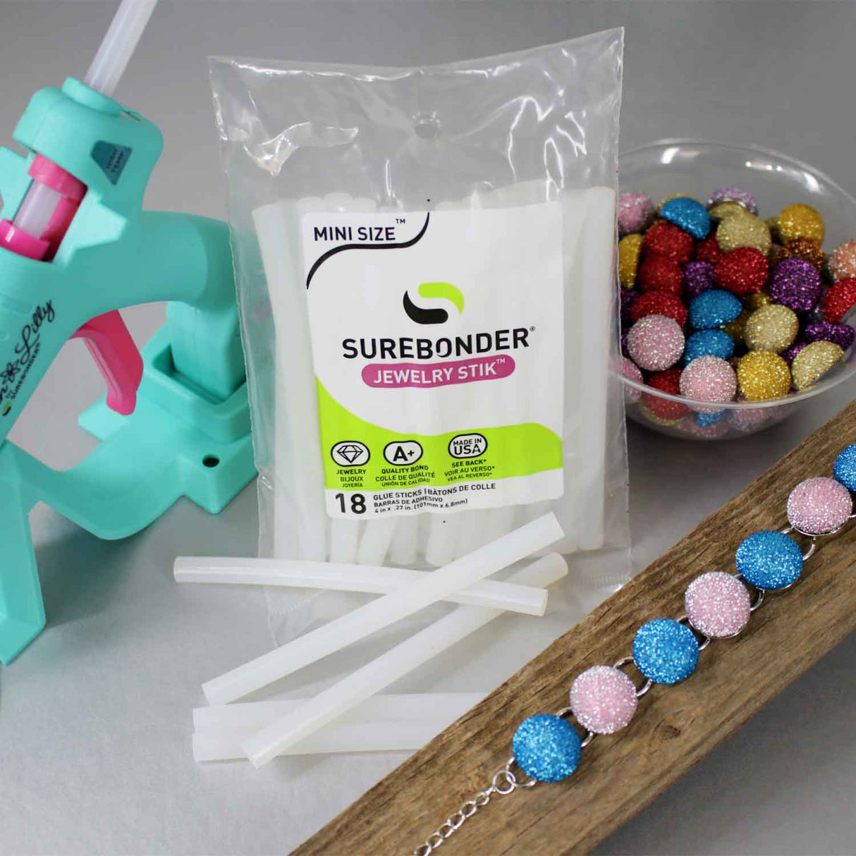 Jewelry Stik 4" Mini Size Hot Glue Sticks - 18 Pack