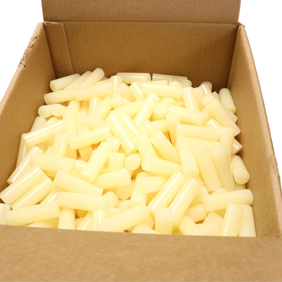 M-711 Fast Set Packaging Adhesive Hot Melt Glue Sticks - 3/4" x 2-1/2" | 35 lb Box
