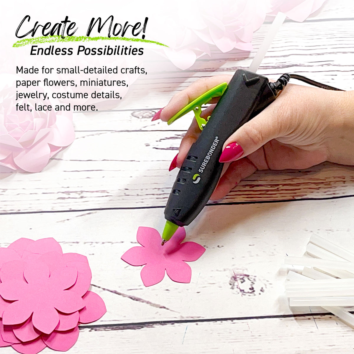 GP-100F 10W High Temperature Mini Size Detail Tip Hot Glue Pen