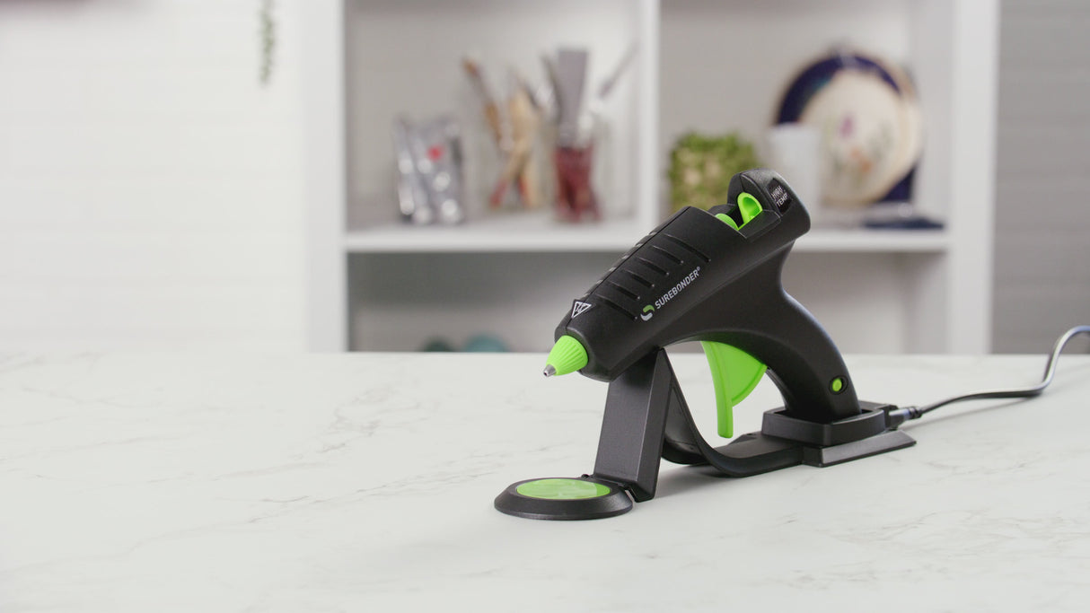 watch this video on Surebonder's cordless corded full size glue gun to see its features and how it works