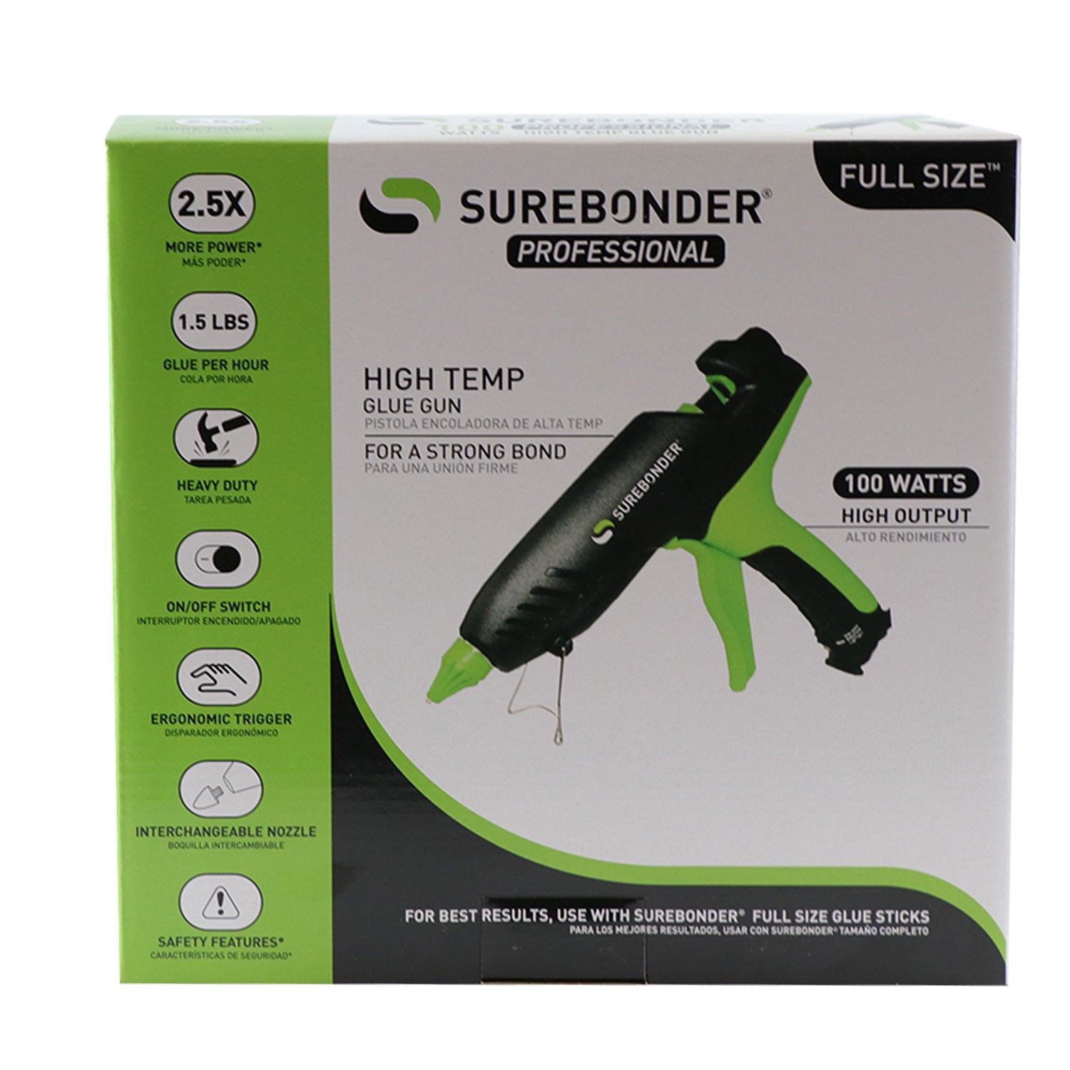  Surebonder PRO2-500 Industrial Grade 500 Watt Adjustable  Temperature Heavy Duty High Output Flow 5/8 Hot Melt Glue Gun : Tools &  Home Improvement