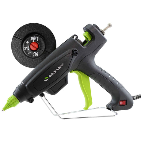 PRO2-220 220 Watt Adjustable Temperature Professional Heavy Duty Hot Melt Glue Gun - Uses full size, 7/16" sticks