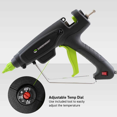 PRO2-220 220 Watt Adjustable Temperature Professional Heavy Duty Hot Melt Glue Gun - Uses full size, 7/16" sticks - Surebonder