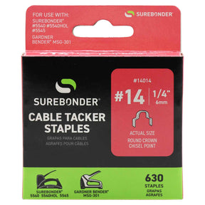#14 Cable Tacker Round Crown Staples - 1/4"  - 630 ct.
