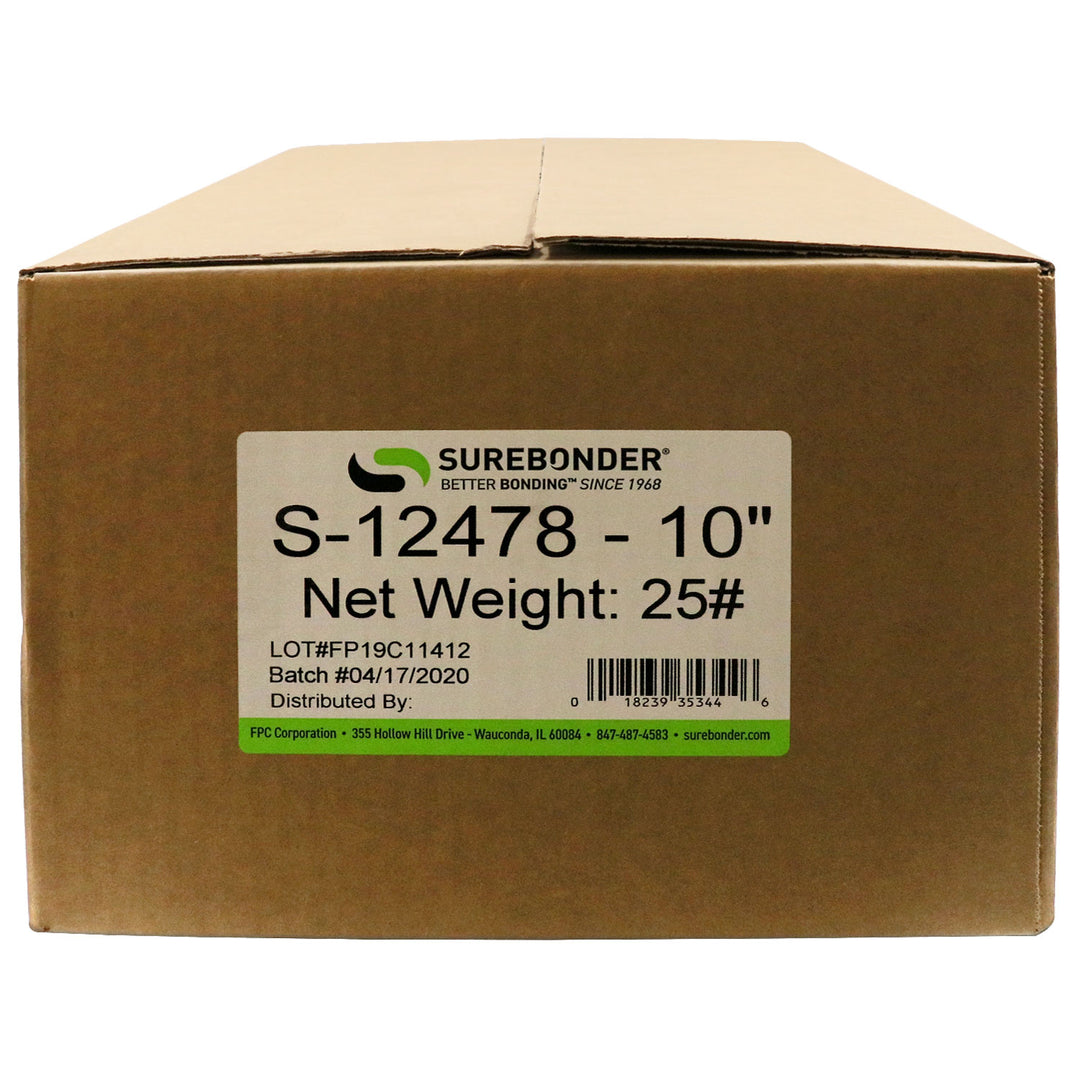 S-12478-10 Polyamide Adhesive Full-Size 10" High Preformance Tan Glue Stick -25 lb - Surebonder