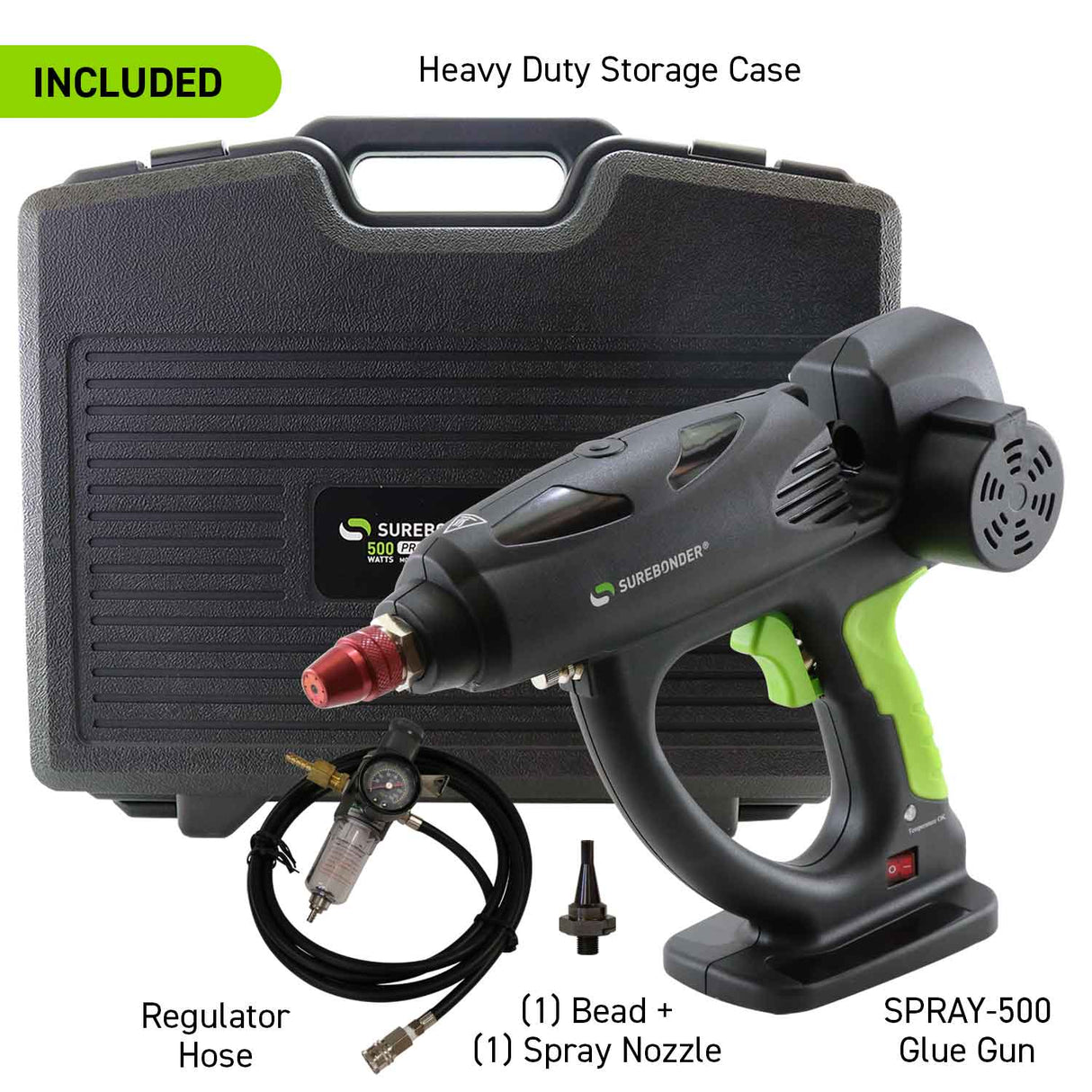 SPRAY-500 Motorized 500 Watt Hot Melt Spray Glue Gun - Surebonder