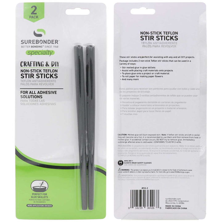 Non-Stick Black Teflon Stir Sticks - 2 Pack