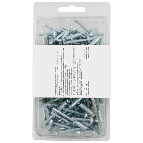 1/4" x 1/2" Steel Blind Rivets - 100 Count