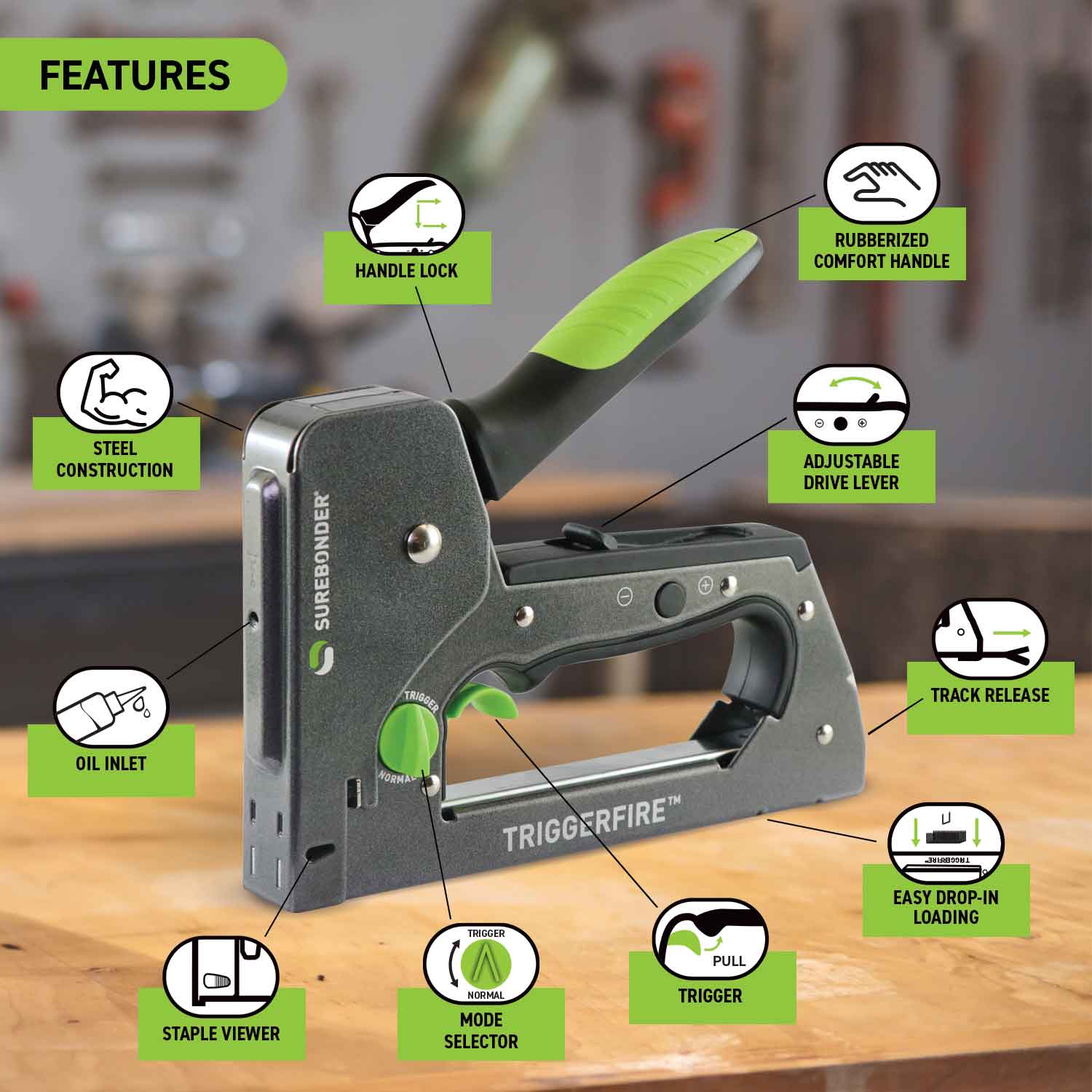TRIGGERFIRE Heavy Duty Steel Staple Gun Kit | 5625KIT – Surebonder