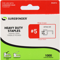 #5 Heavy Duty Wide Crown Staples - 1/4"  - 1000 ct.