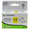 Insulated Cable Staples, Clear, 1/4" x 1/4", 300 Pack, No. 19 (1414C) - Surebonder