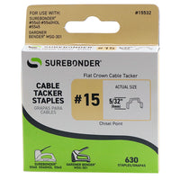 #15 Flat Crown Cable Tacker Staples - 630 ct.
