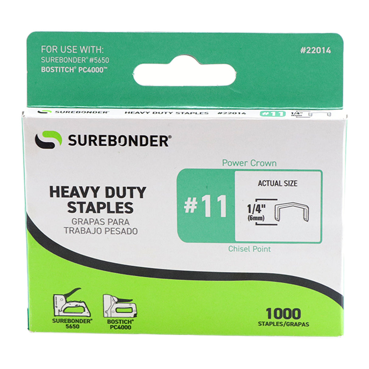 #11 Power Crown Staples - 1/4"  - 1000 ct.