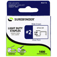 #2 Light Duty Wide Crown Staples - 1/4"  - 1000 ct.