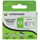 #3 Light Duty 1/4" Narrow Crown Staples - 1000 ct.